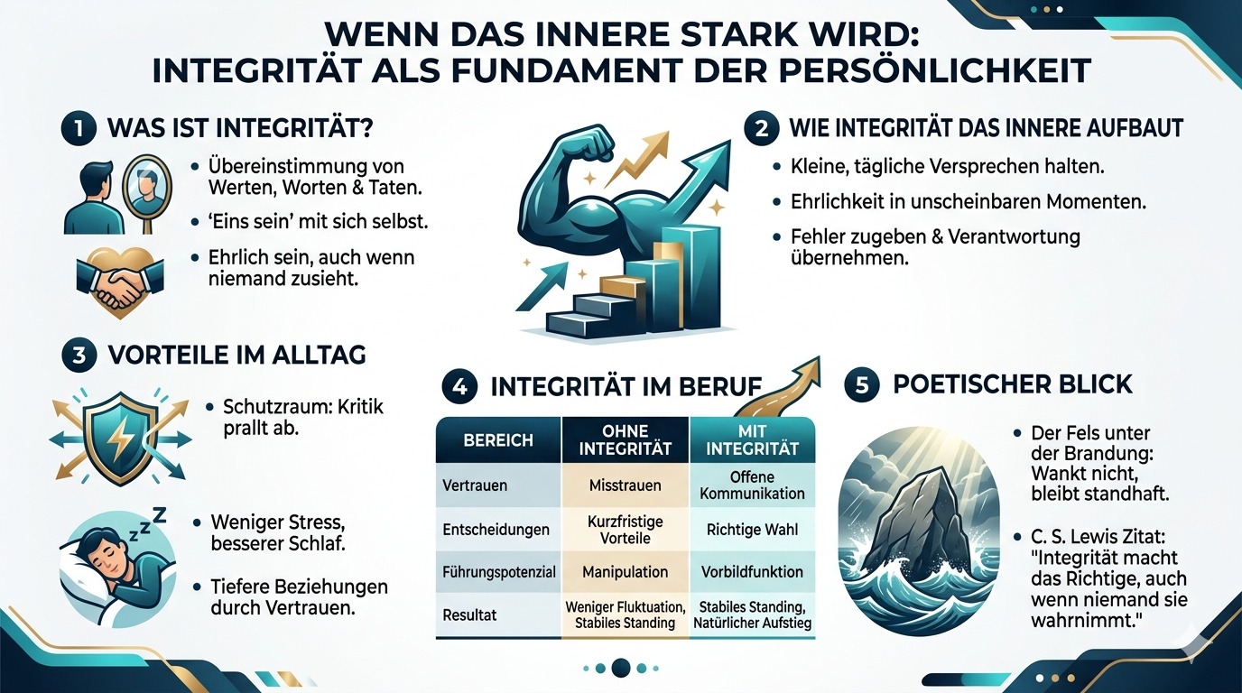 Infografik Wenn das Innere stark wird Integrität als Fundament