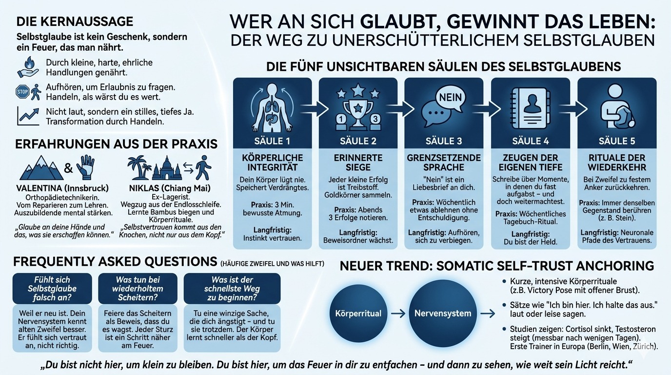 Infografik Wer an sich glaubt, gewinnt das Leben.