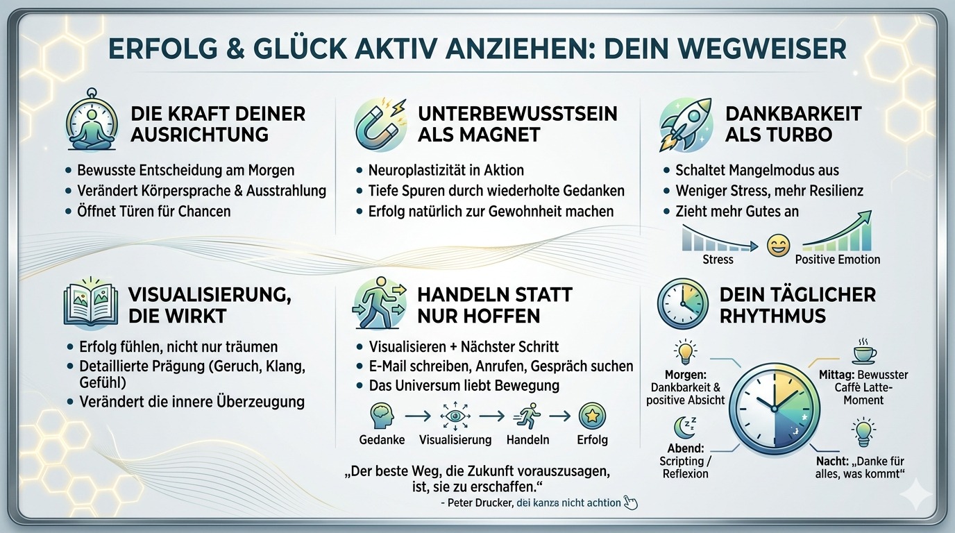 Infografik Wie du Erfolg und Glück in dein Leben ziehst Infografik Wie du Erfolg und Glück in dein Leben ziehst