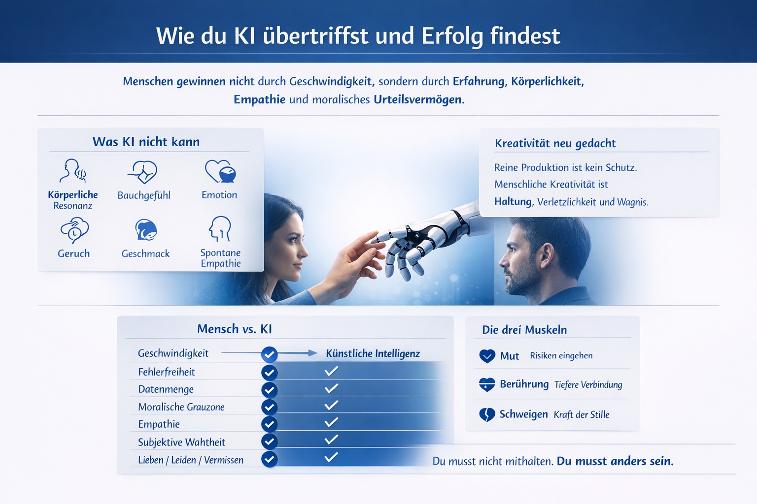 Infografik Wie du KI übertriffst und Erfolg findest