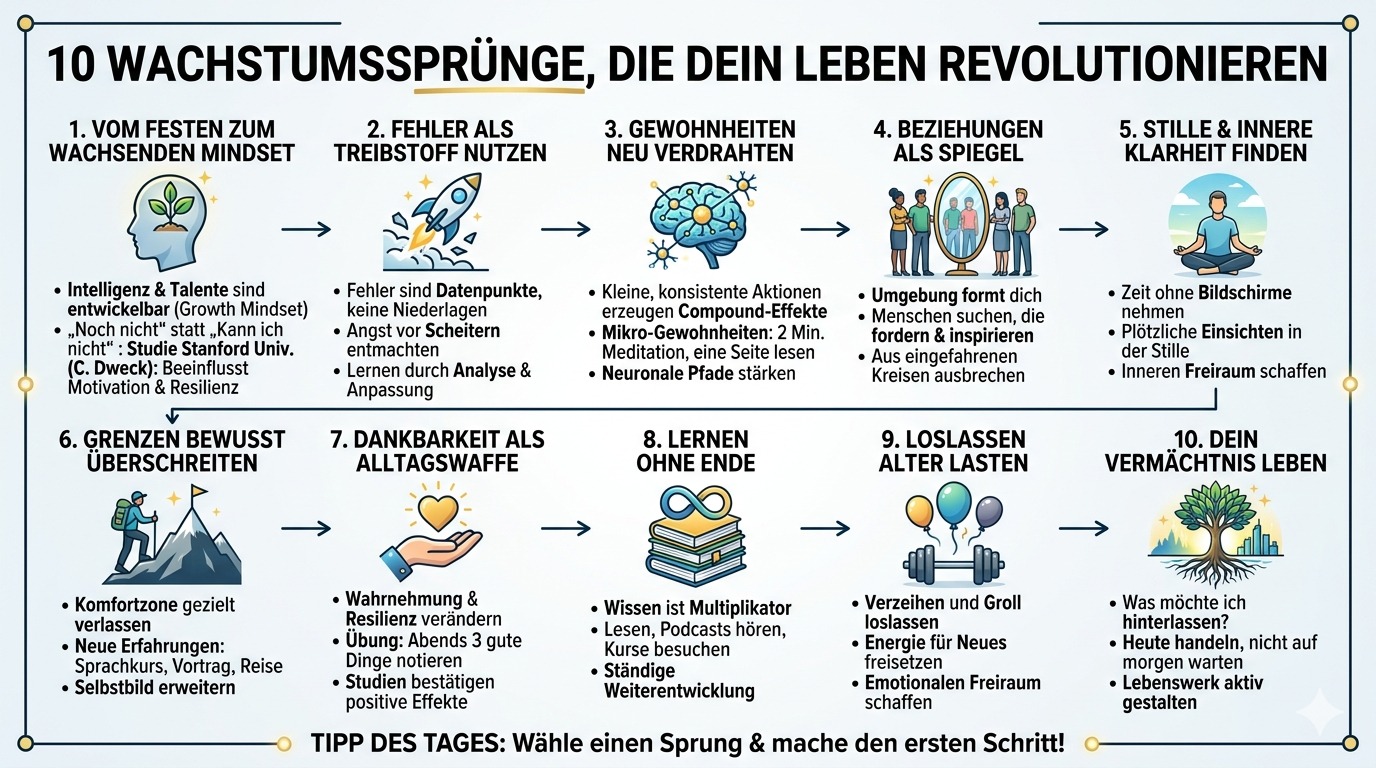 Infografik Zehn Sprünge revolutionieren dein Leben 