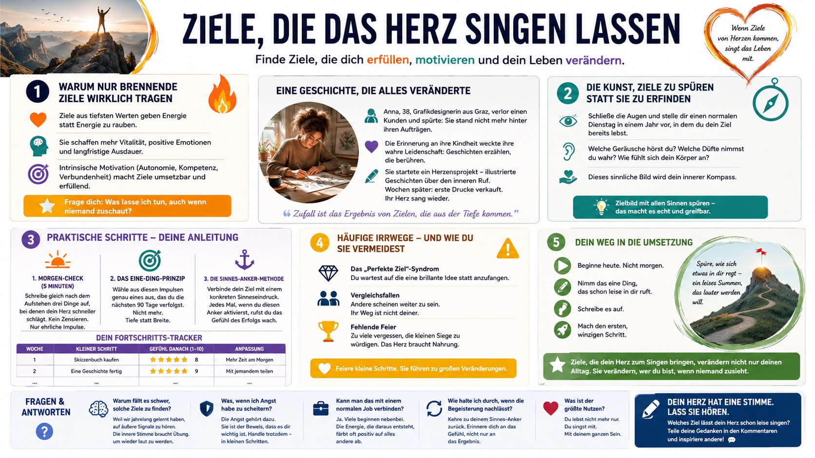 Infografik Ziele die das Herz singen lassen