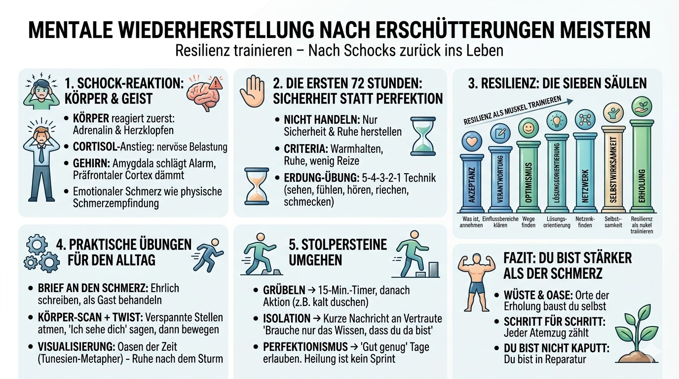 Infografk Mentale Wiederherstellung nach Erschütterungen meistern