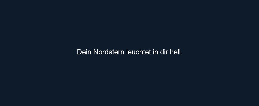 Dein Nordstern leuchtet in dir hell. 