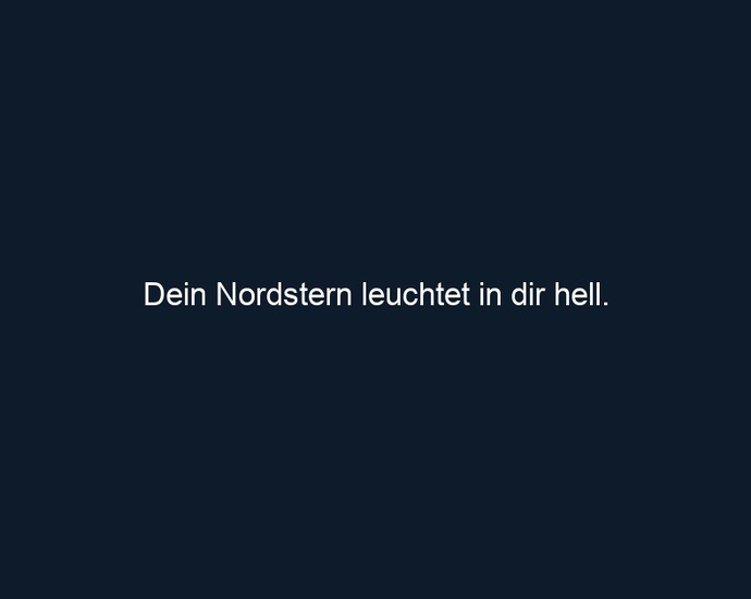 Dein Nordstern leuchtet in dir hell. 