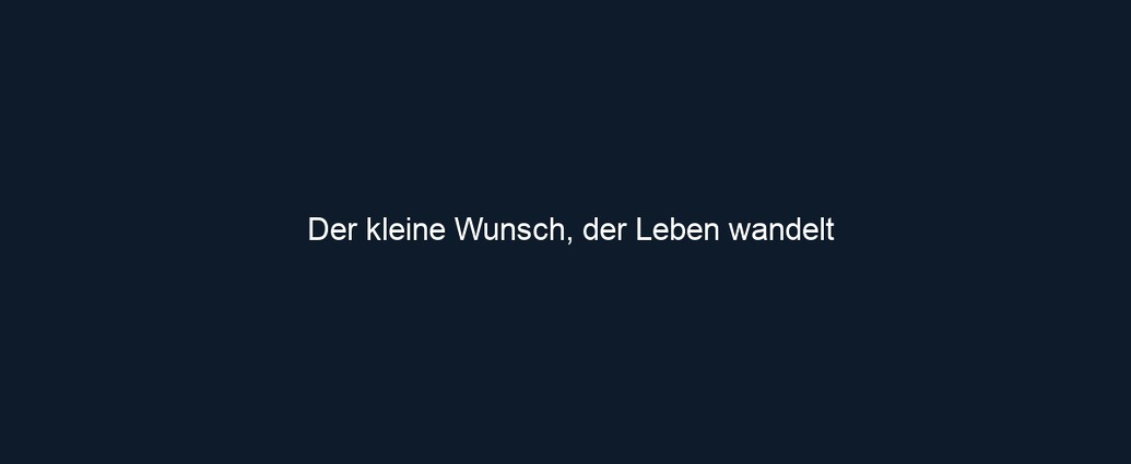 Der kleine Wunsch, der Leben wandelt 