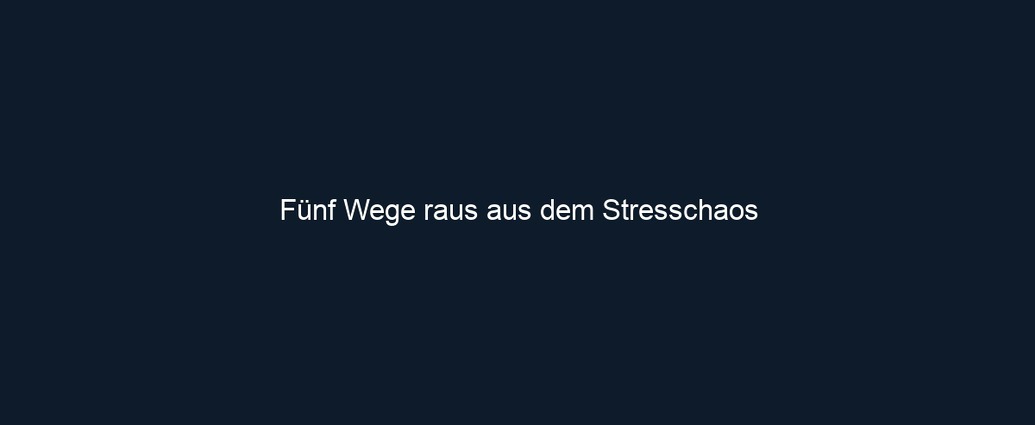Fünf Wege raus aus dem Stresschaos