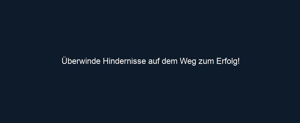 Überwinde Hindernisse auf dem Weg zum Erfolg!