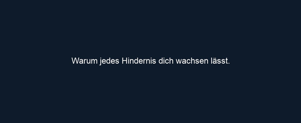 Warum jedes Hindernis dich wachsen lässt.