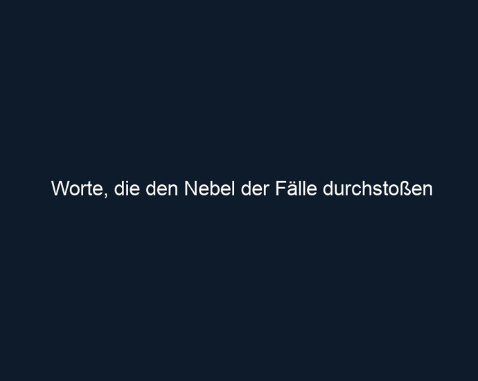 Worte, die den Nebel der Fälle durchstoßen