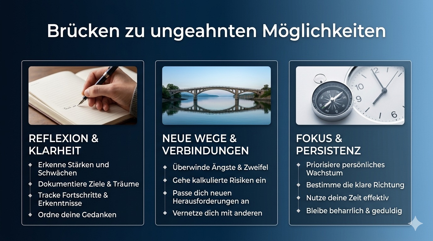 Infografik Baue Brücken zu ungeahnten Möglichkeiten