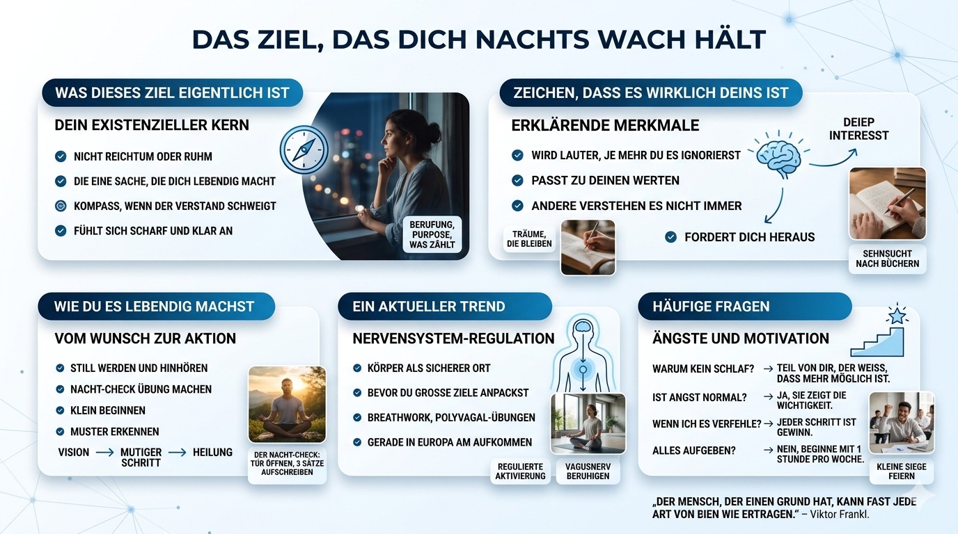 Infografik Das Ziel, das dich nachts wach hält. Infografik Das Ziel, das dich nachts wach hält.
