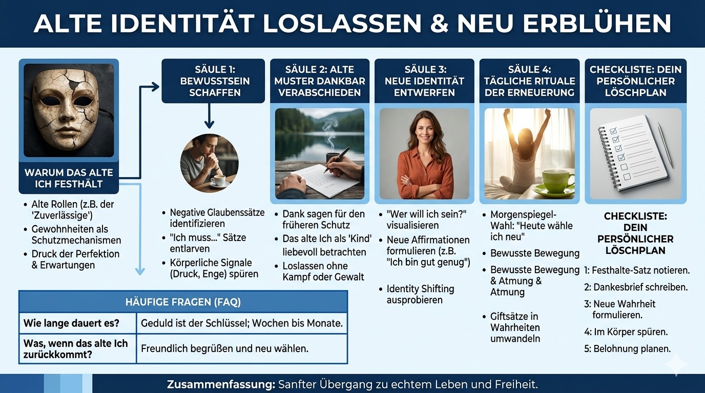 Infografik Das alte Ich sanft auflösen und neu erblühen lassen Infografik Das alte Ich sanft auflösen und neu erblühen lassen