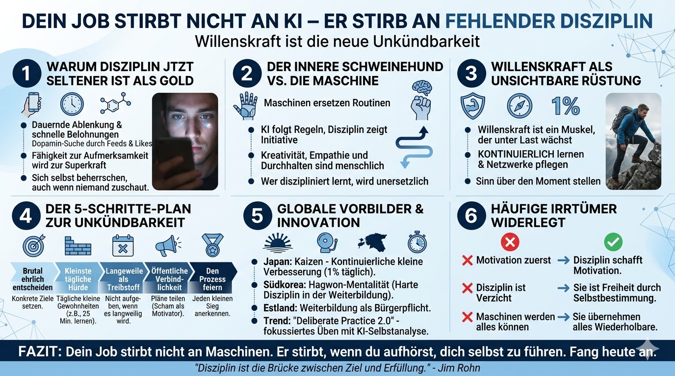 Infografik Dein Job stirbt nicht an KI – er stirbt an fehlender Disziplin Infografik Dein Job stirbt nicht an KI – er stirbt an fehlender Disziplin