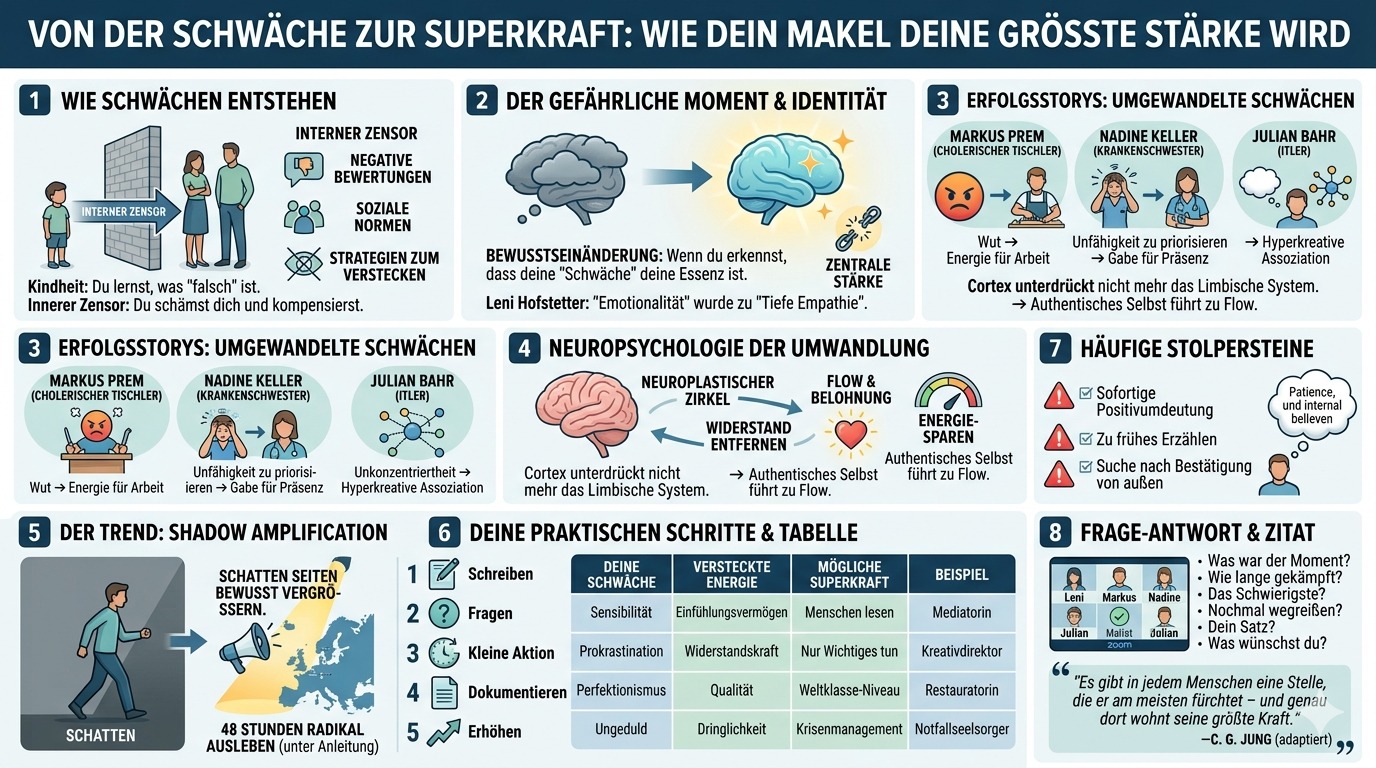 Infografik Deine Schwäche wird zur Superkraft.