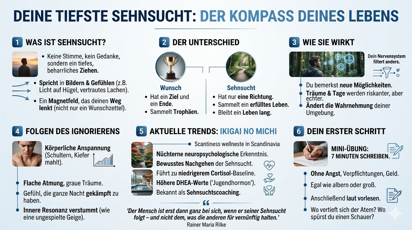 Infografik Deine tiefste Sehnsucht leitet dich. Infografik Deine tiefste Sehnsucht leitet dich.
