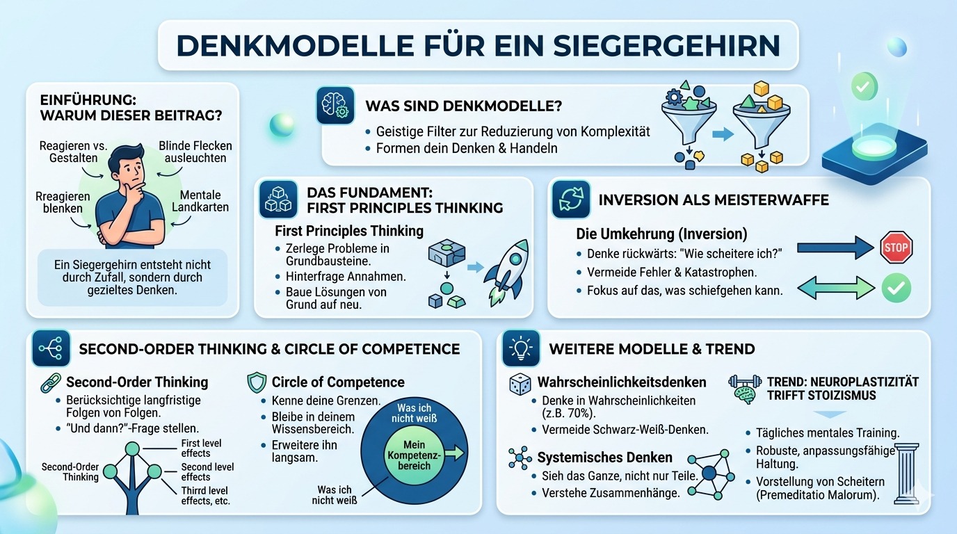 Infografik Denkmodelle für ein Siegergehirn pur