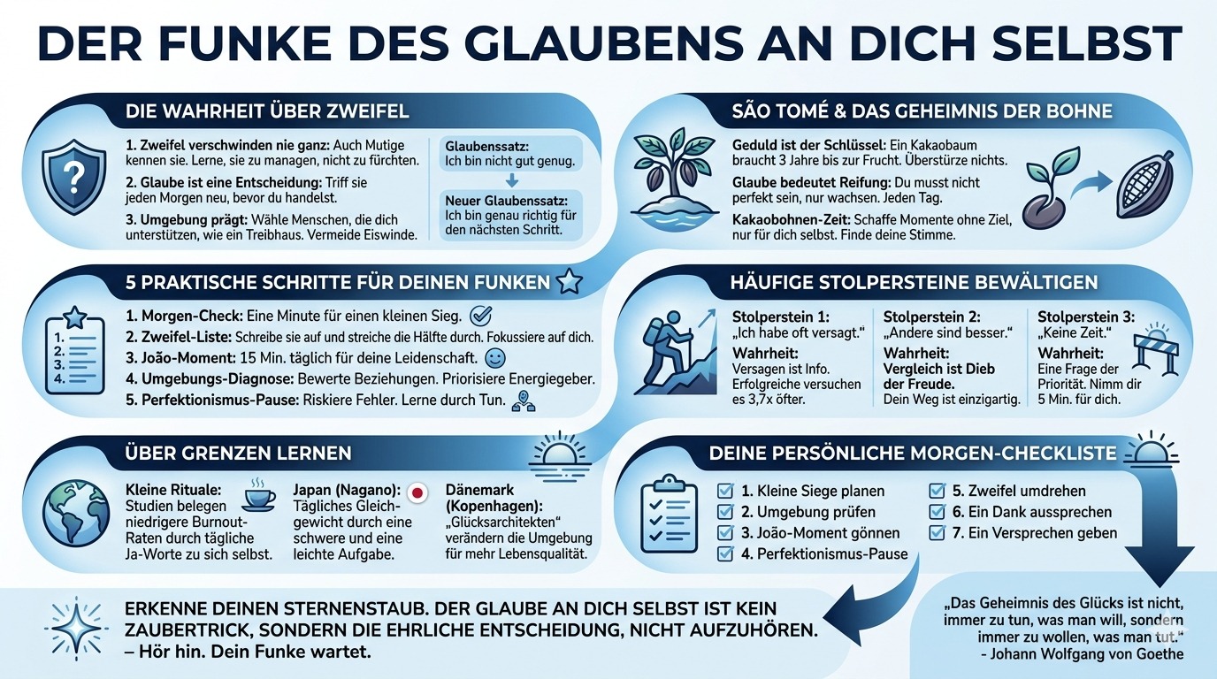 Infografik Der Funke des Glaubens an dich selbst