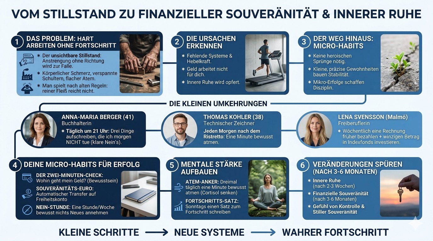 Infografik Der Schmerz harter Arbeit ohne Fortschritt