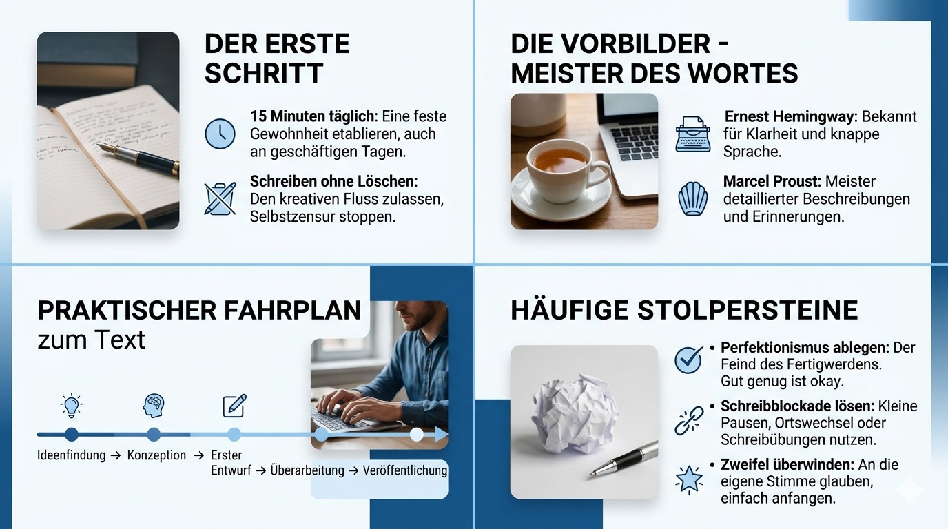 Infografik Der Traum des Schreibens erwacht zum Leben