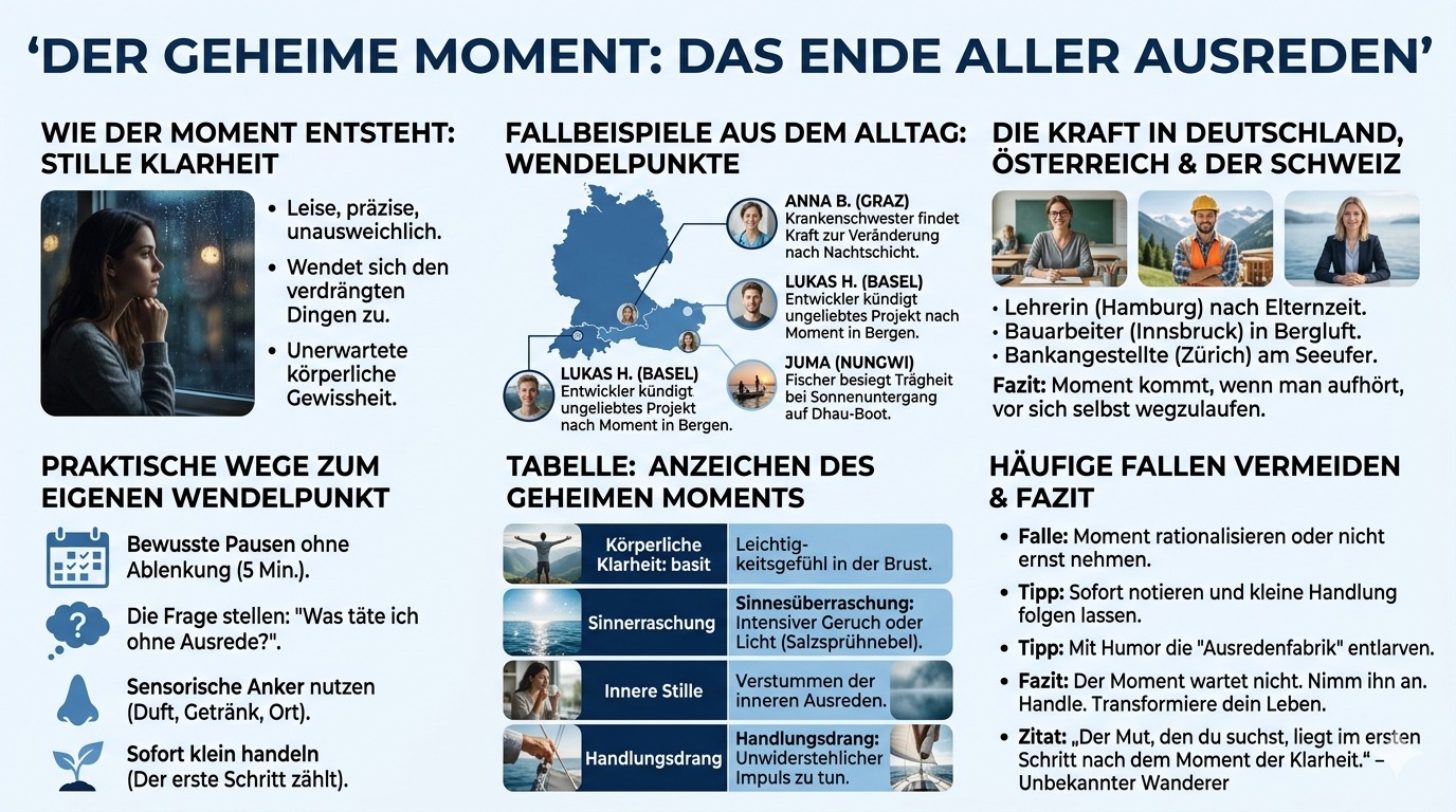 Infografik Der geheime Moment zerbricht jede Ausrede 