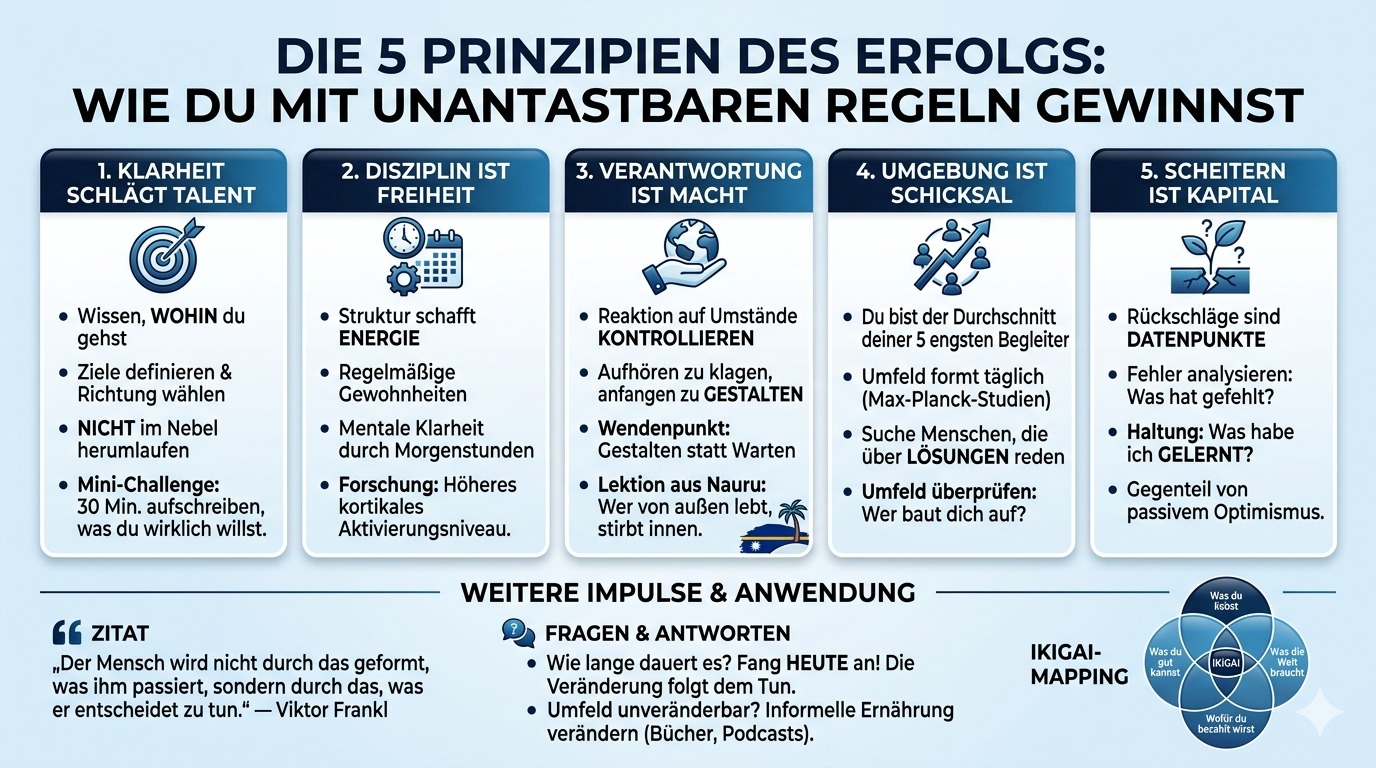Infografik Die 5 Prinzipien die jeden zum Sieger formen