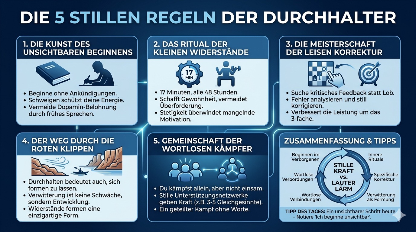 Infografik Die 5 stillen Regeln der Durchhalter