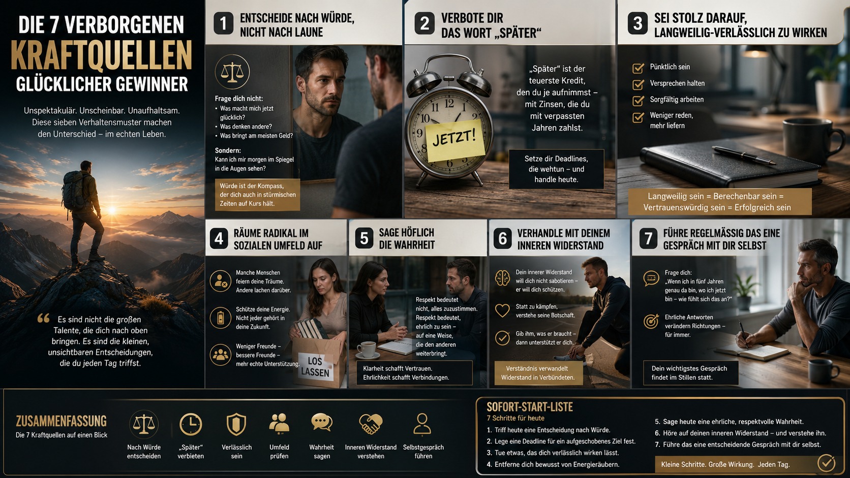 Infografik Die 7 verborgenen Kraftquellen glücklicher Gewinner