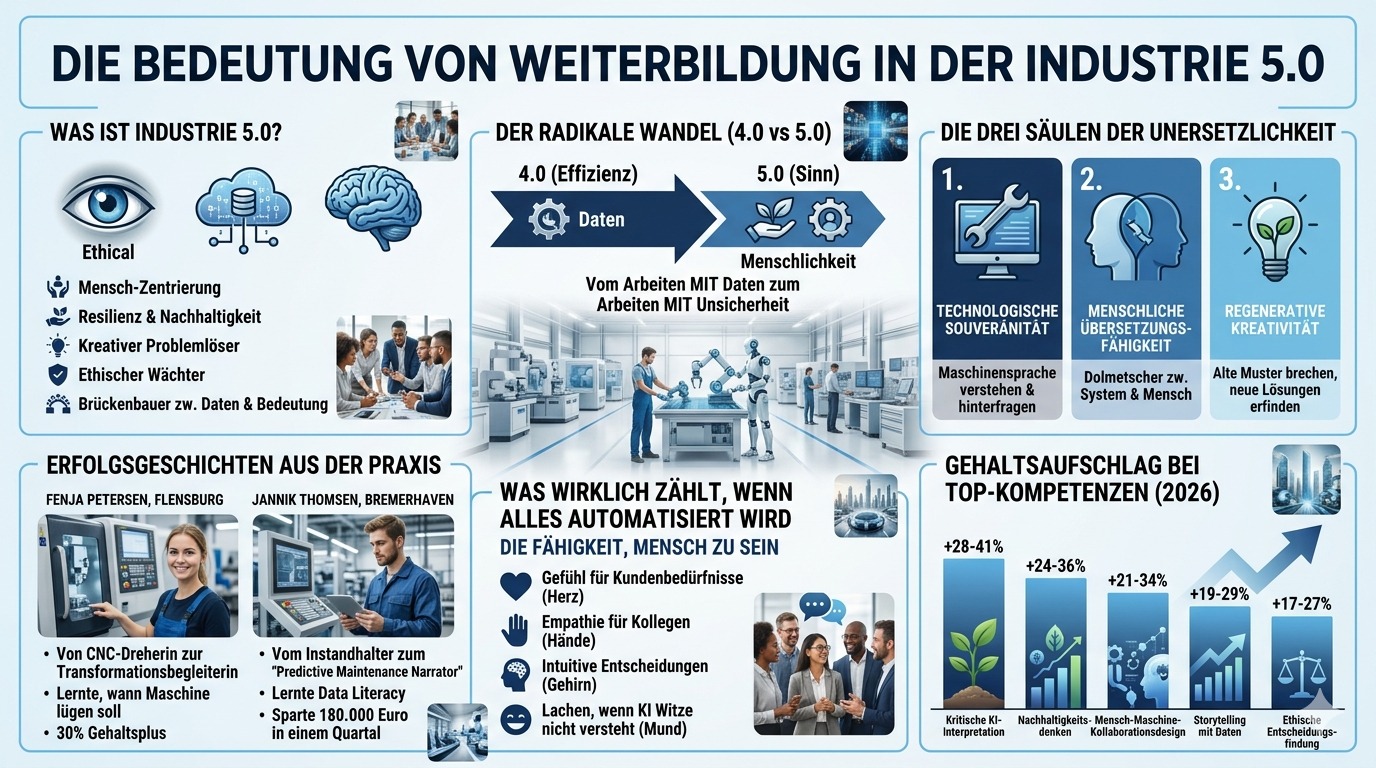 Infografik Die Bedeutung von Weiterbildung in der Industrie 5.0