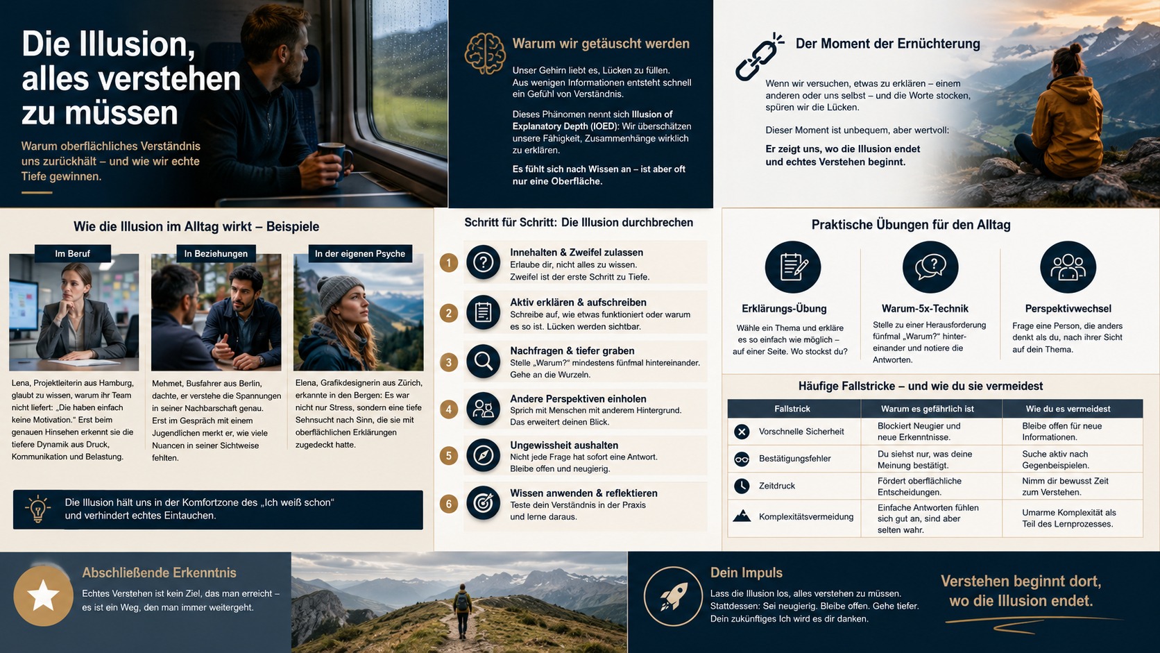 Infografik Die Illusion alles verstehen zu müssen