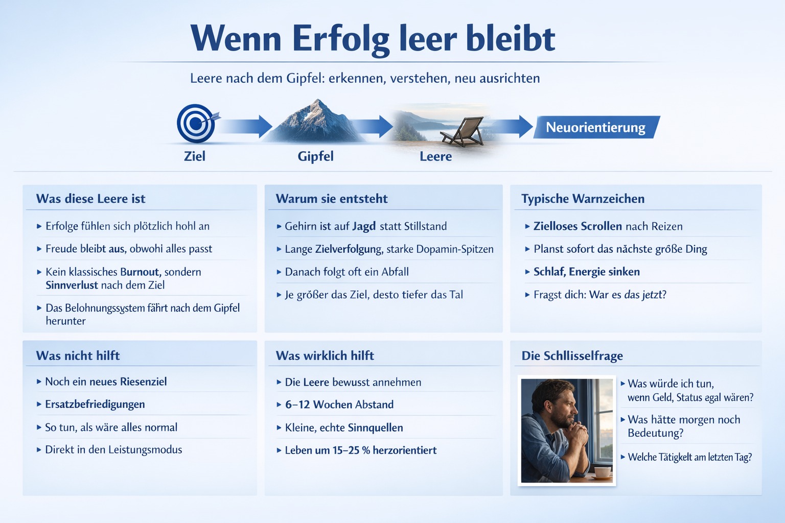 Infografik Die Leere, die trotz Erfolg bleibt.