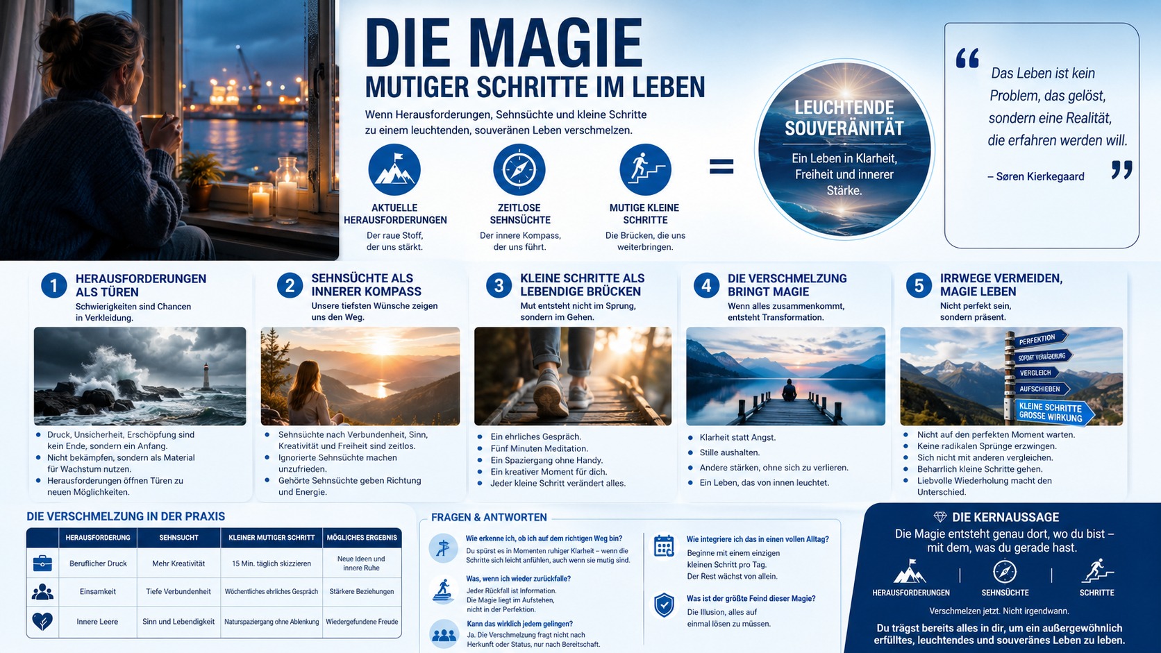 Infografik Die Magie mutiger Schritte im Leben Infografik Die Magie mutiger Schritte im Leben