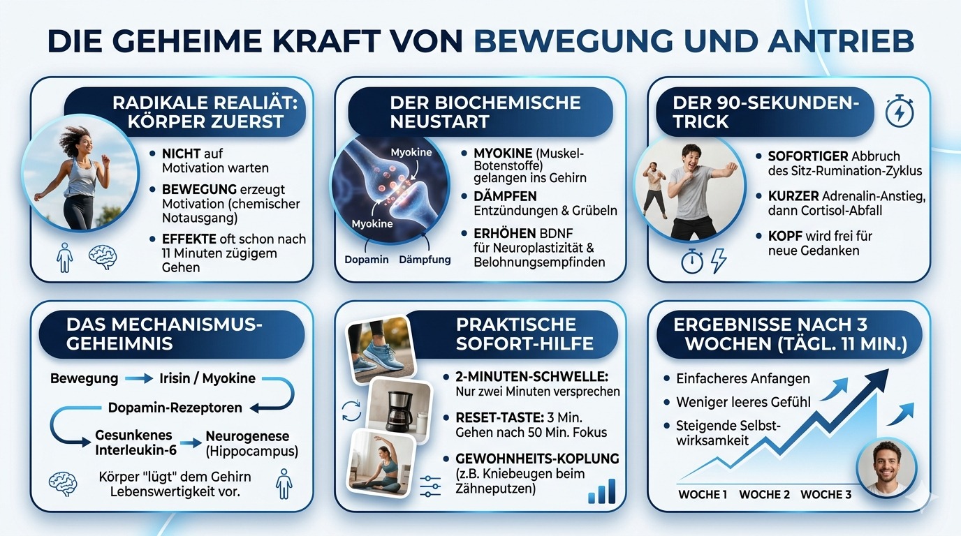 Infografik Die geheime Kraft von Bewegung und Antrieb