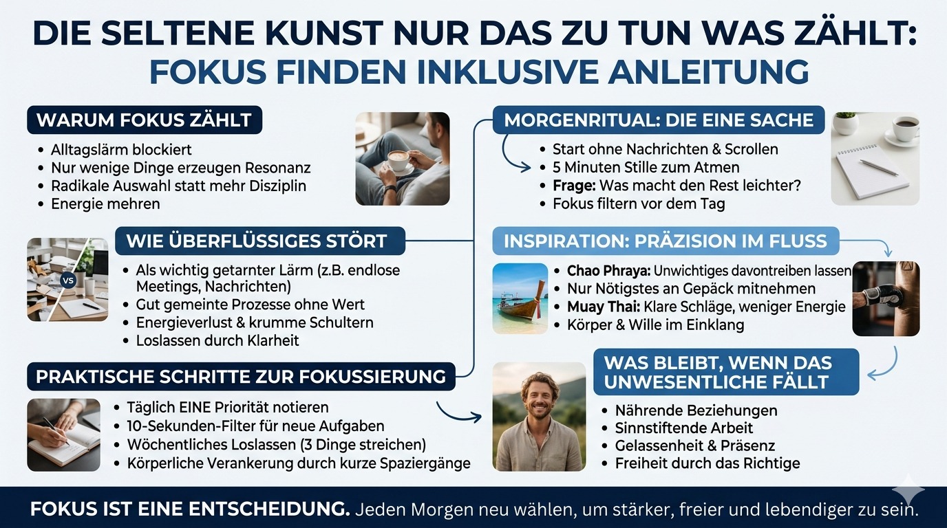 Infografik Die seltene Kunst nur das zu tun was zählt