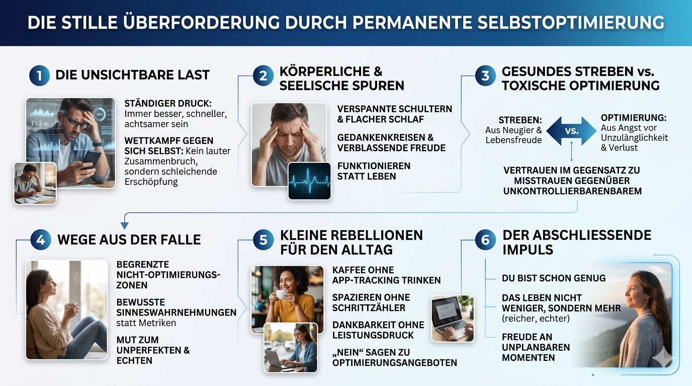 Infografik Die stille Überforderung durch permanente Selbstoptimierung Infografik Die stille Überforderung durch permanente Selbstoptimierung