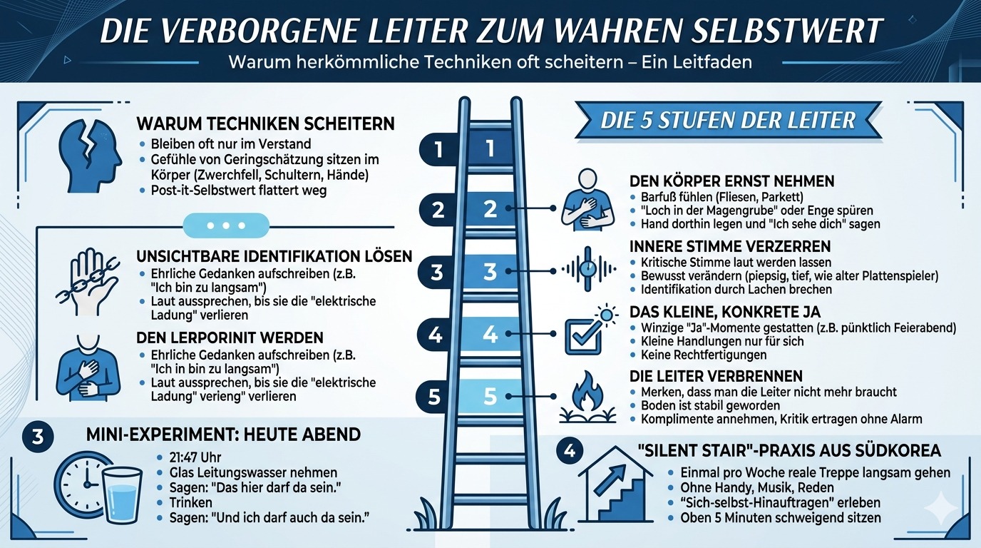 Infografik Die verborgene Leiter zum wahren Selbstwert