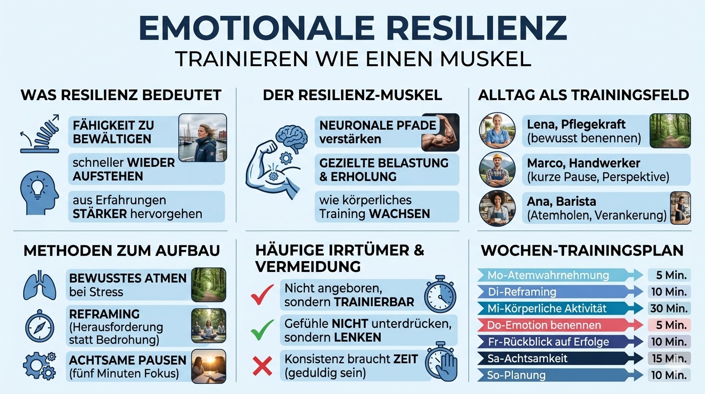 Infografik Emotionale Resilienz trainieren wie einen Muskel