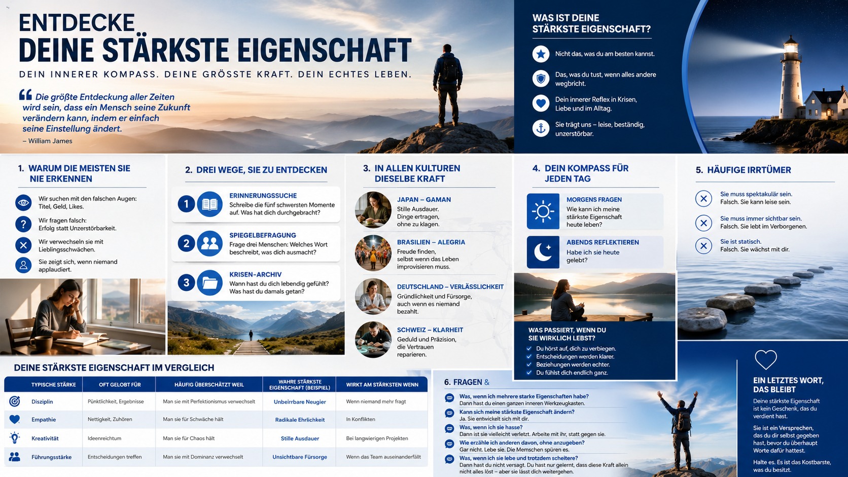 Infografik Entdecke deine stärkste Eigenschaft Infografik Entdecke deine stärkste Eigenschaft