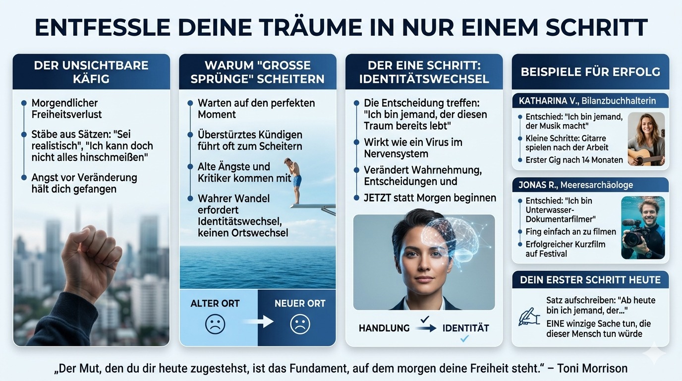 Infografik Entfessle deine Träume in nur einem Schritt Infografik Entfessle deine Träume in nur einem Schritt