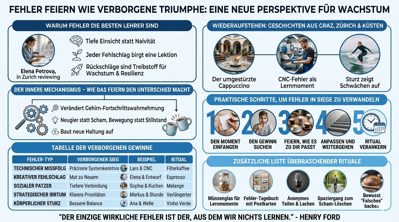 Infografik Fehler feiern wie verborgene Triumphe Infografik Fehler feiern wie verborgene Triumphe