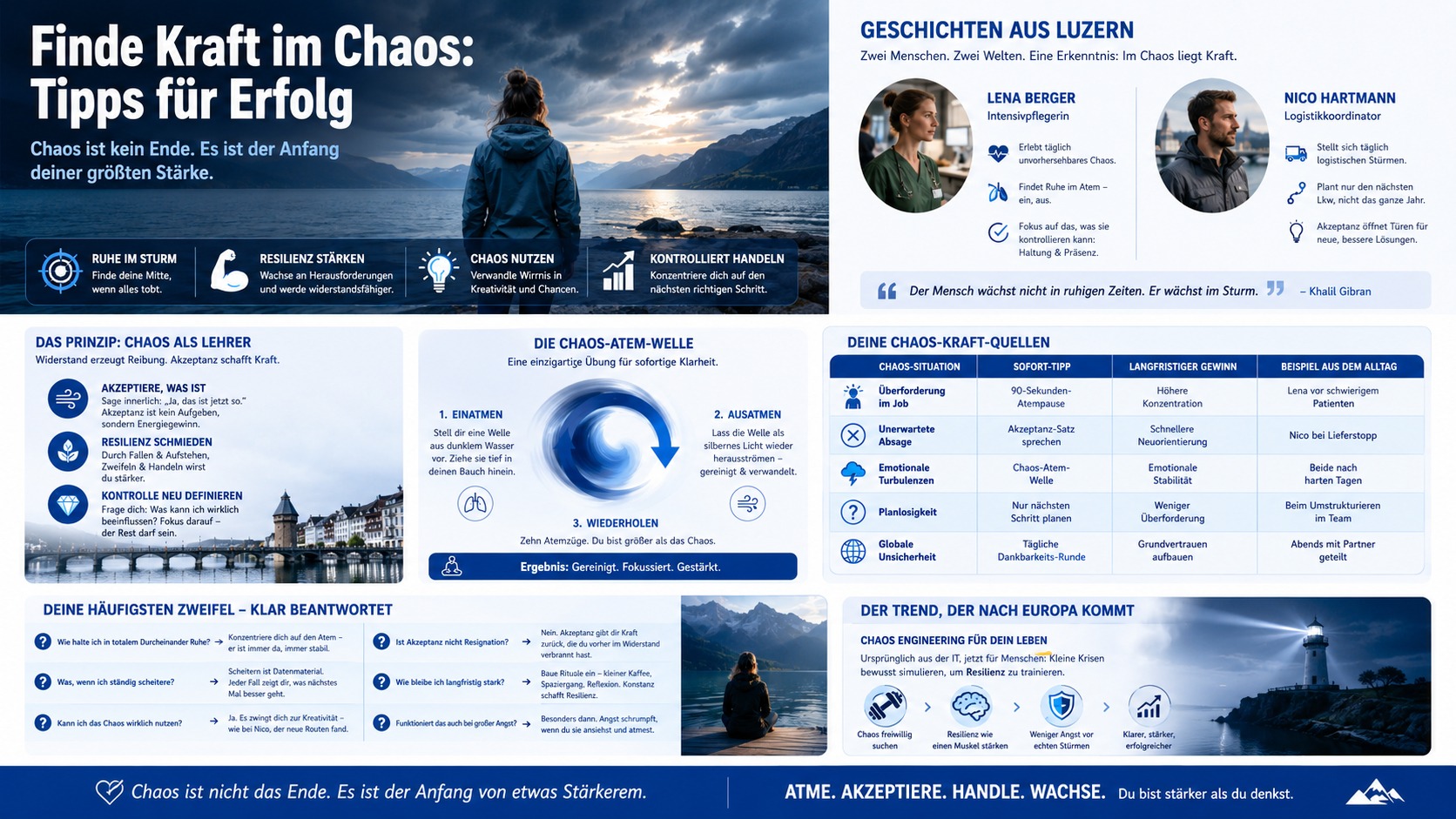 Infografik Finde Kraft im Chaos Tipps für Erfolg Infografik Finde Kraft im Chaos Tipps für Erfolg