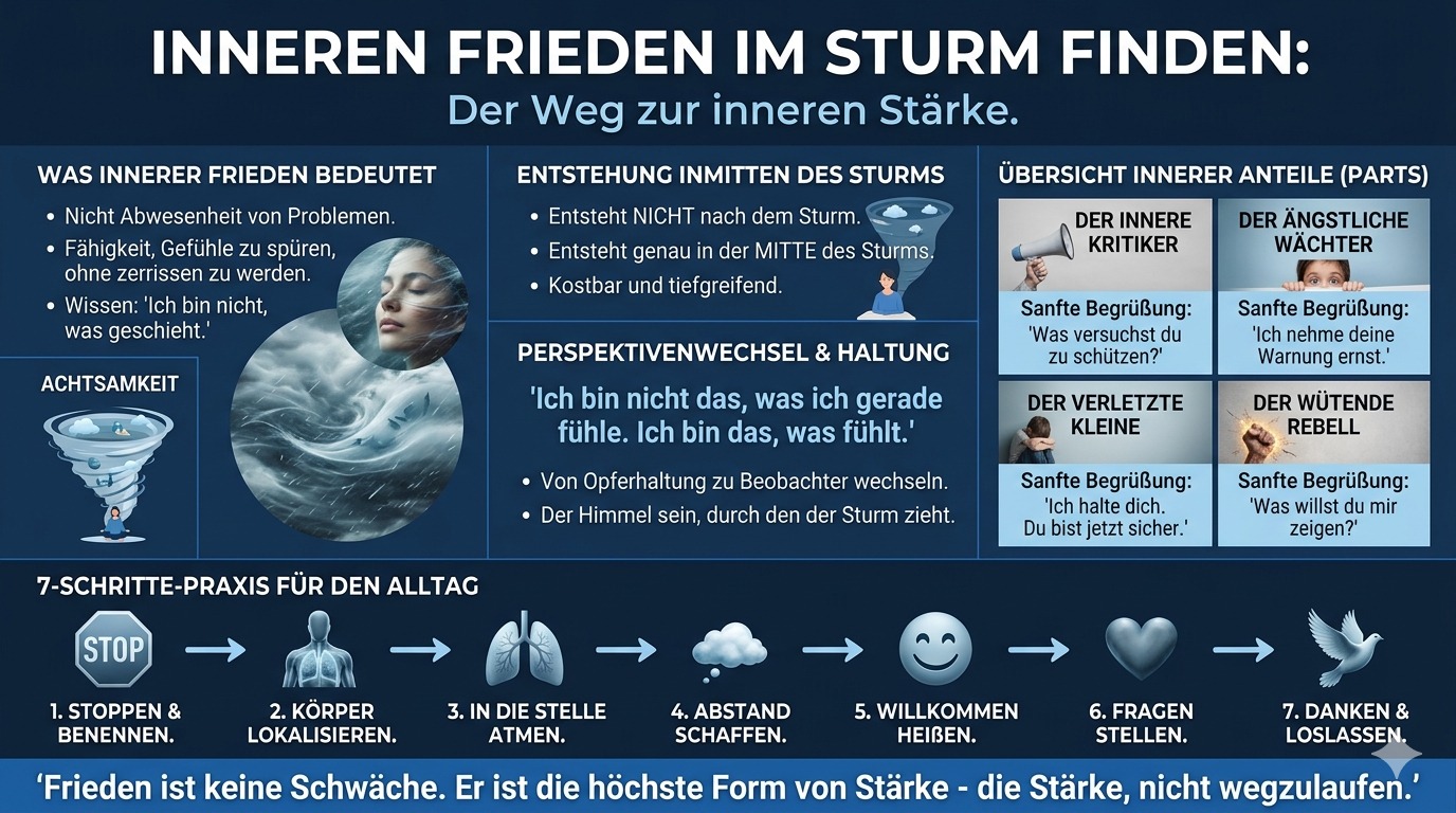 Infografik Finde deinen inneren Frieden im Sturm