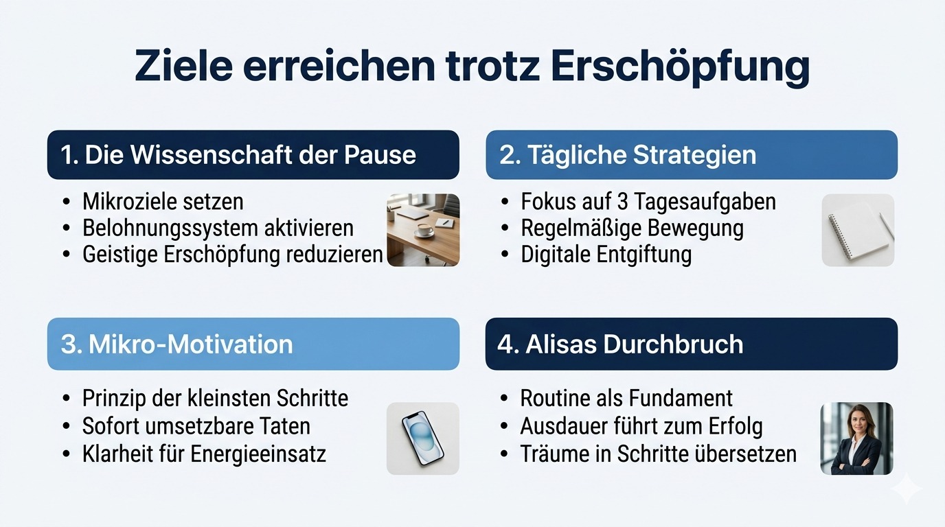 Infografik Finde die Kraft, deine Ziele zu verfolgen