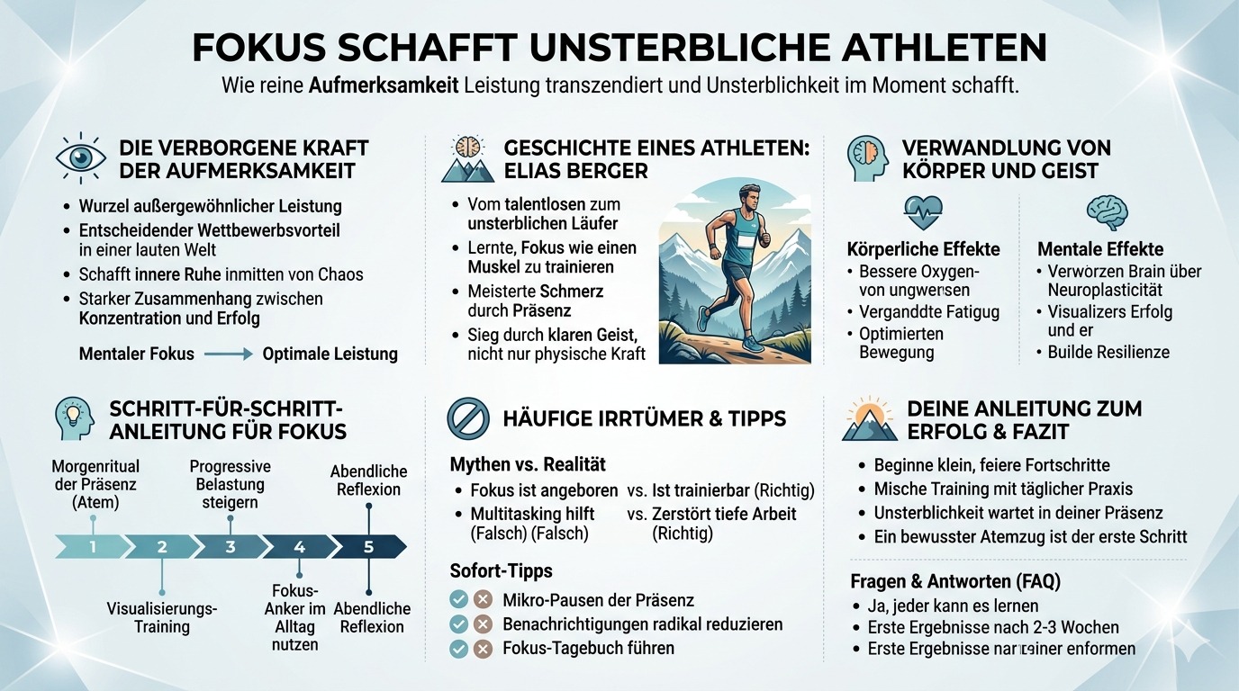 Infografik Fokus schafft unsterbliche Athleten