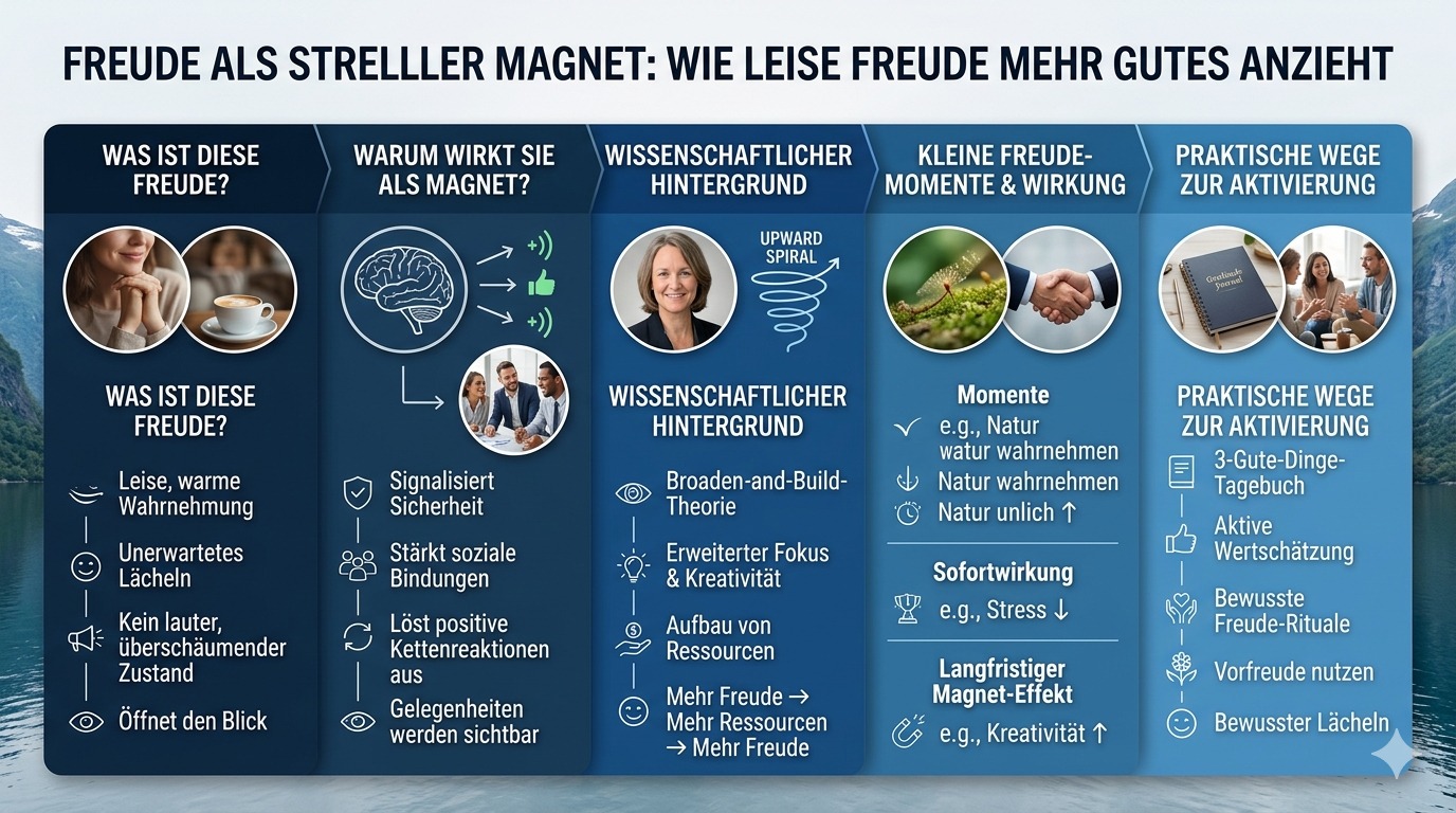 Infografik Freude wirkt wie ein stiller Magnet