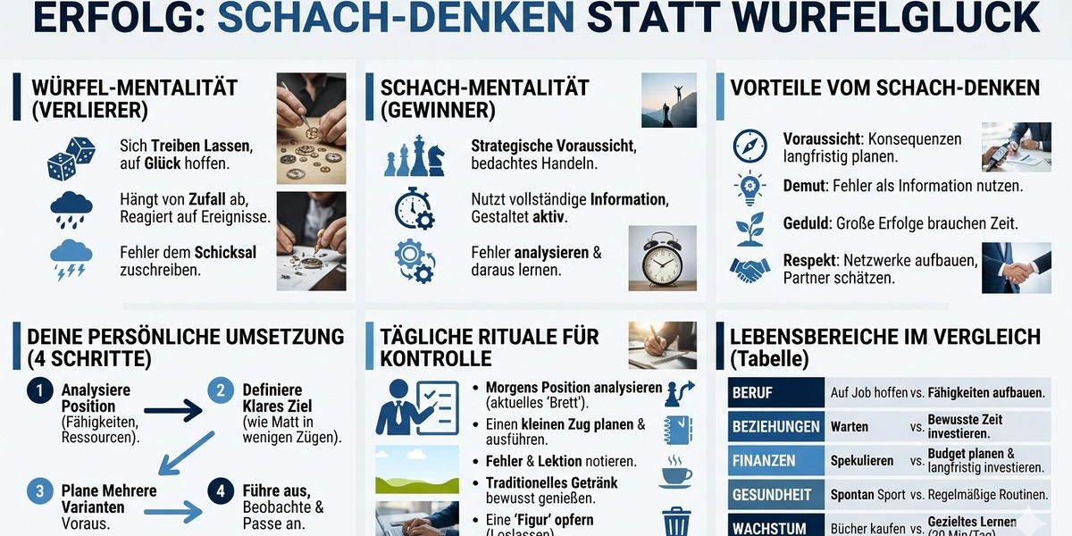 Infografik Gewinner wählen Schach statt Würfelglück Infografik Gewinner wählen Schach statt Würfelglück