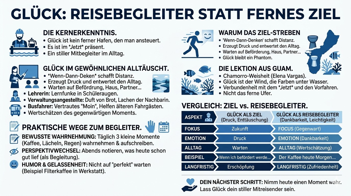 Infografik Glück Reisebegleiter statt fernes Ziel 