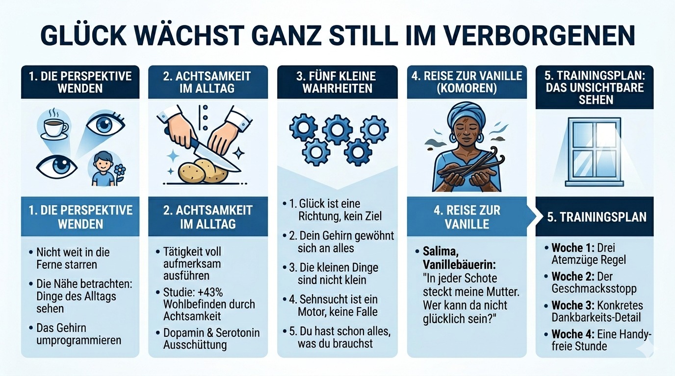Infografik Glück wächst ganz still im Verborgenen
