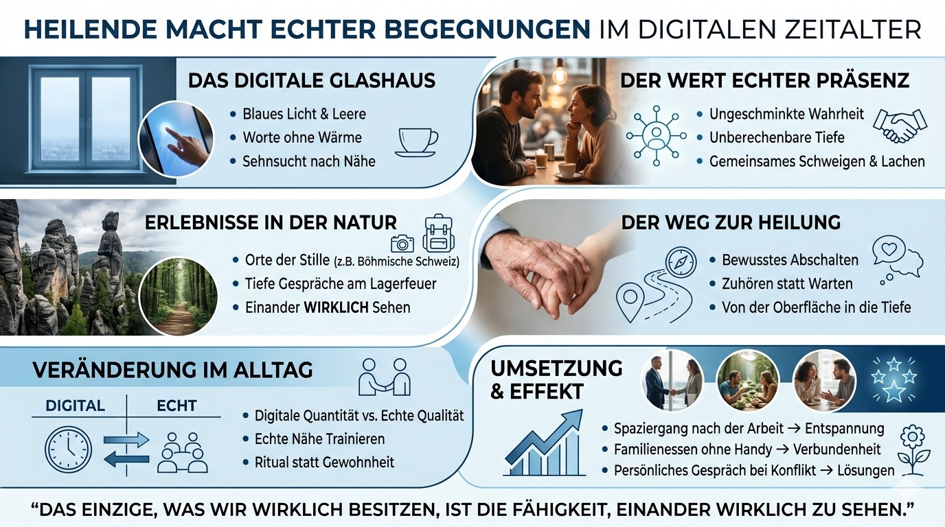 Infografik Heilende Macht echter Begegnungen heute
