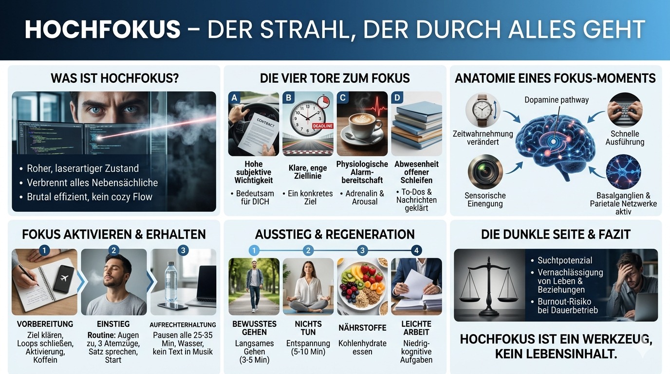 Infografik Hochfokus – der Strahl, der durch alles geht